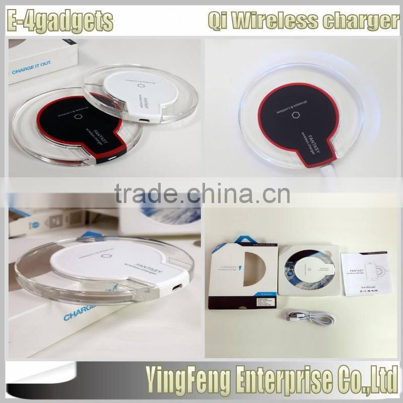 Qi Wireless charger Fantasy Crystal UFO Shape Charging pad with LED lighting for samsung galaxy S6 S7 edge wireless charger