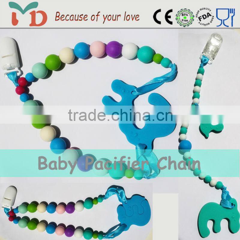 2015 new arrival jewelry silicone teething necklace wholesale beaded necklace
