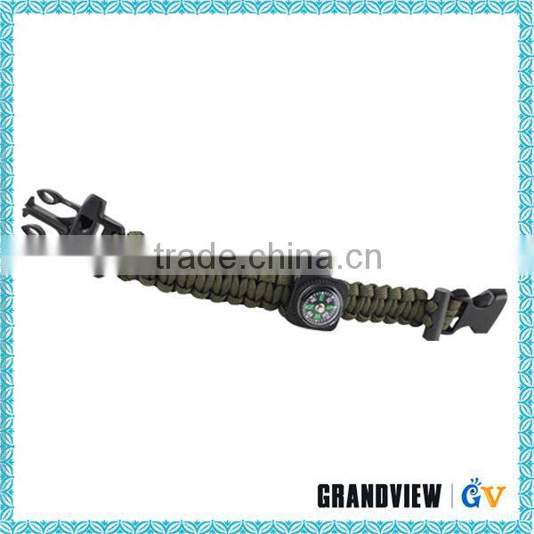 outdoor survival 7 strands 550 paracord bracelet with flint fire start compass and whistle