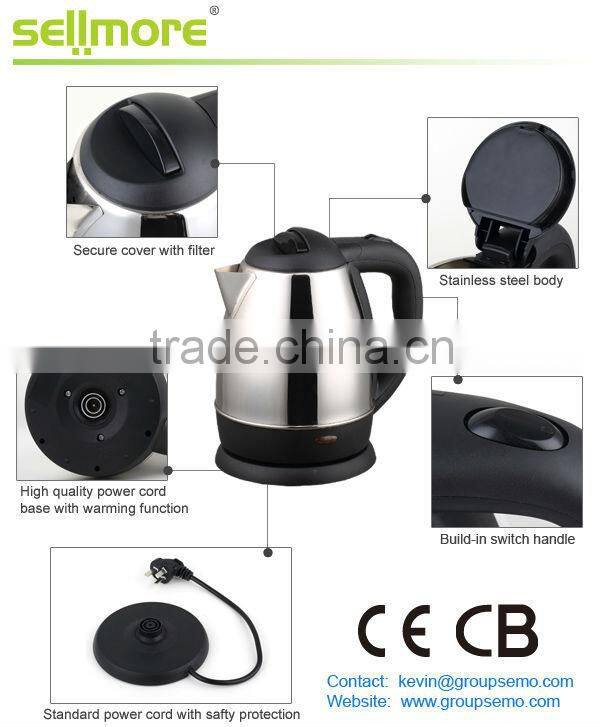 Hot sale 1.5L stainless steel kettle(CE/CB/RoHs)