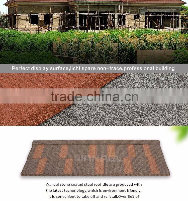 Wanael Cheap building materials Shingle Solar Red Sheet Metal Roofing Shingles
