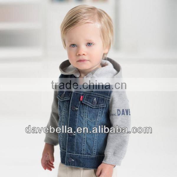 DB450 dave bella 2014 spring new arriv infant clothes toddler coat baby outwear kids hoodie wholesale children clothes coat