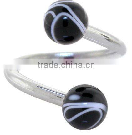 Black Spiral Twister Belly Ring&body jewelry navel ring&SBR rings
