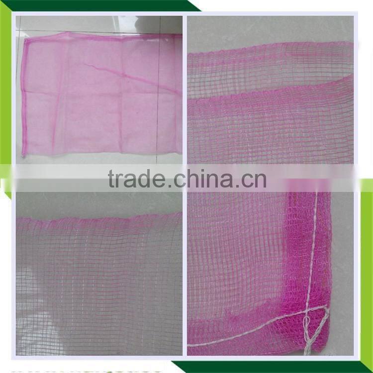 hdpe raschel knit mesh net bags raw material , wholesale drawstring bag PE raschel mesh net bags