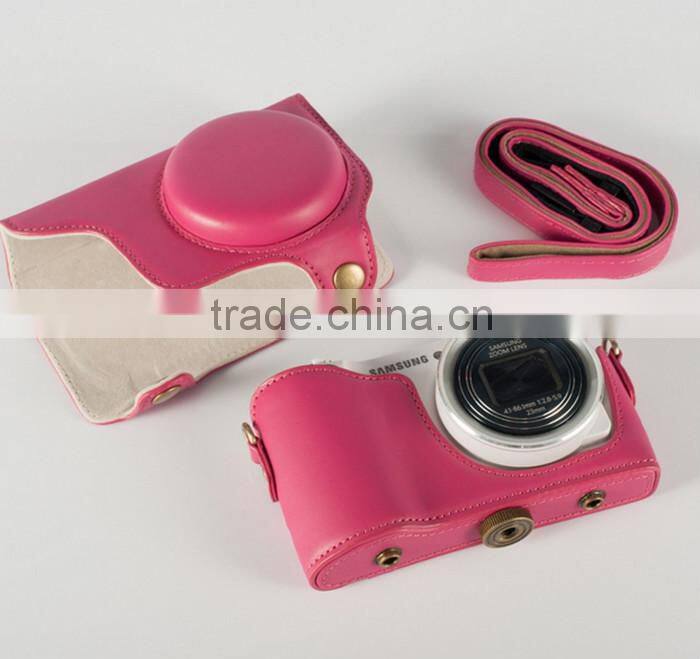Factory competitive price red leather mini Camera Bag in Dongguan
