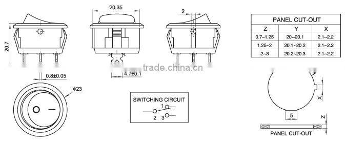 RS601C2-1020011BB ROCKER SWITCHES SERIES