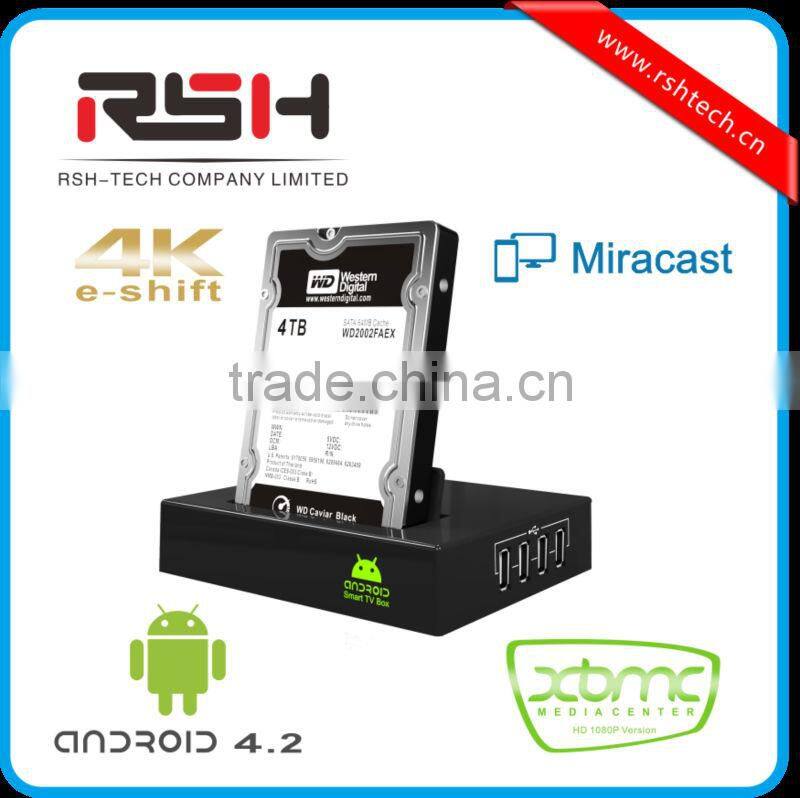 Network android smart tv box , Supports skype webcam chat and VGA output