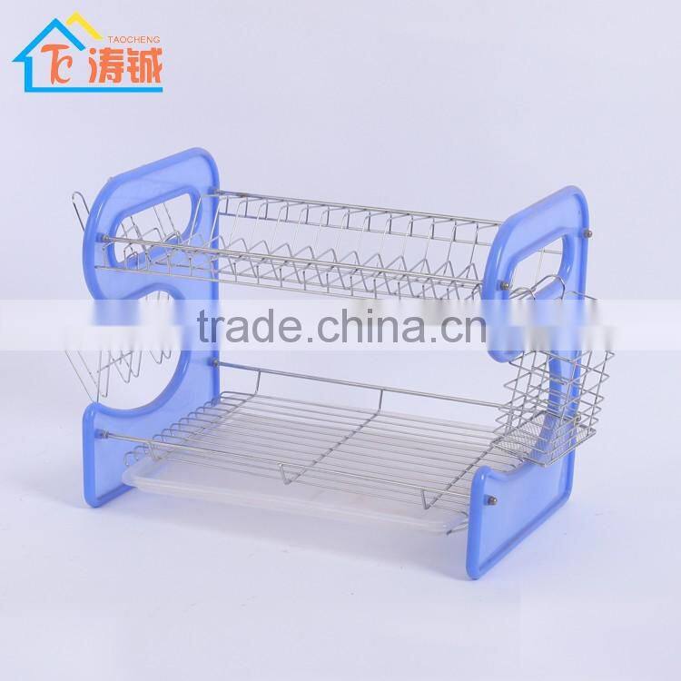 Popular 2 tiers Multifunction Plastic Kitchen Dish Rack