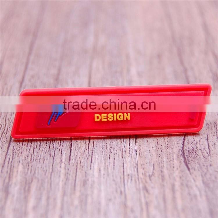 New design red silicone label for men shirt collar costume