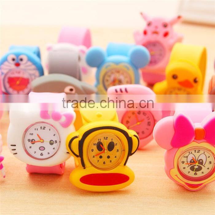 Cute cheap children animal cartoon silicone electronic clap students watch slap watch