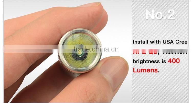 Promotion item Titanium alloy Q5 mini flashlight 16340 rechargeable torchlight