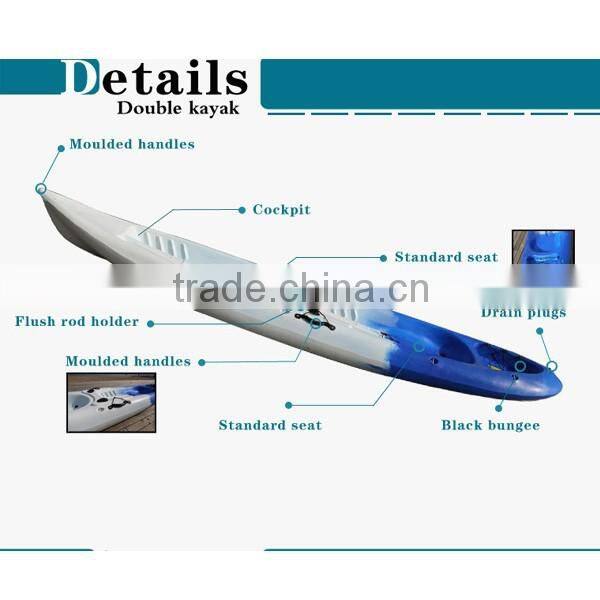 2015 Popular Rotational mould 2 Person Plastic Fishing Kayak