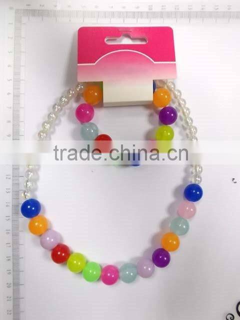 2016 multicolor beaded necklace bracelet set for children