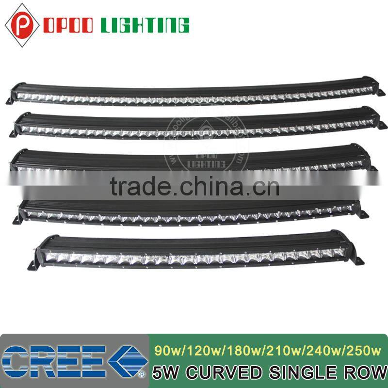 Single row led bar light, Jeep 4x4 250W 52 inch curved led bar light
