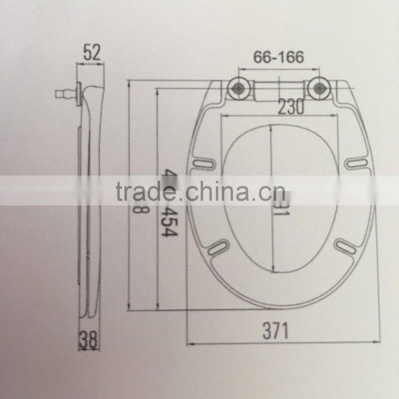 PP toilet seat with SUS 304 screws and pins of hinges