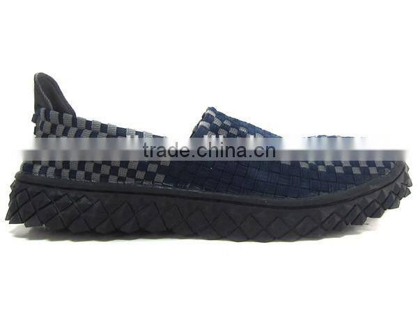2016 fashion lady woven elastic sport shoe knit upper