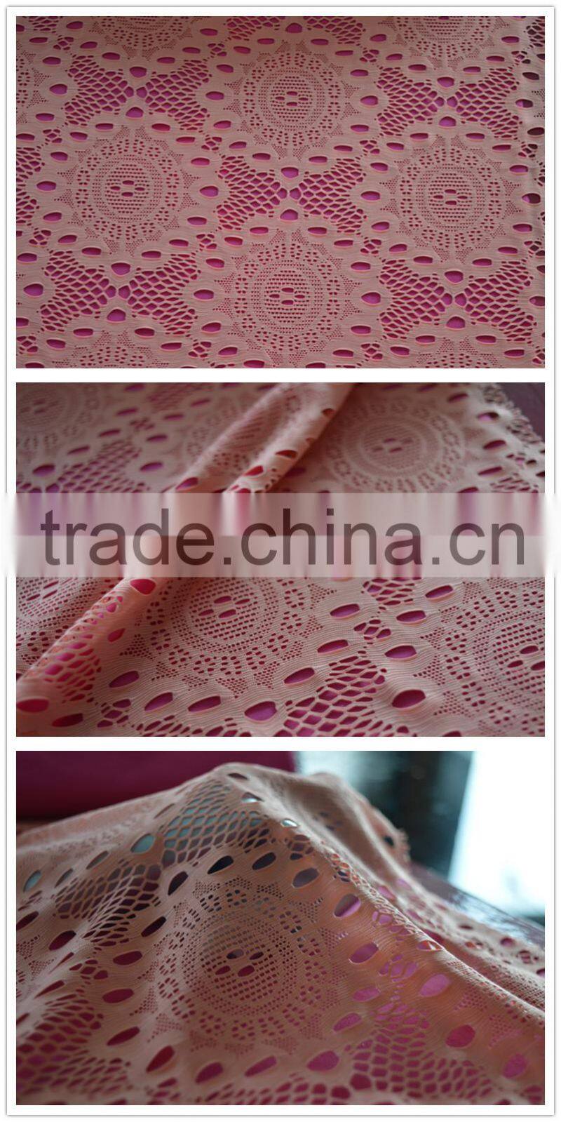 Special round pattern warp knitting nylon jacquard fabric, tissu de nylon jacquard, tela de nylon del telar jacquar