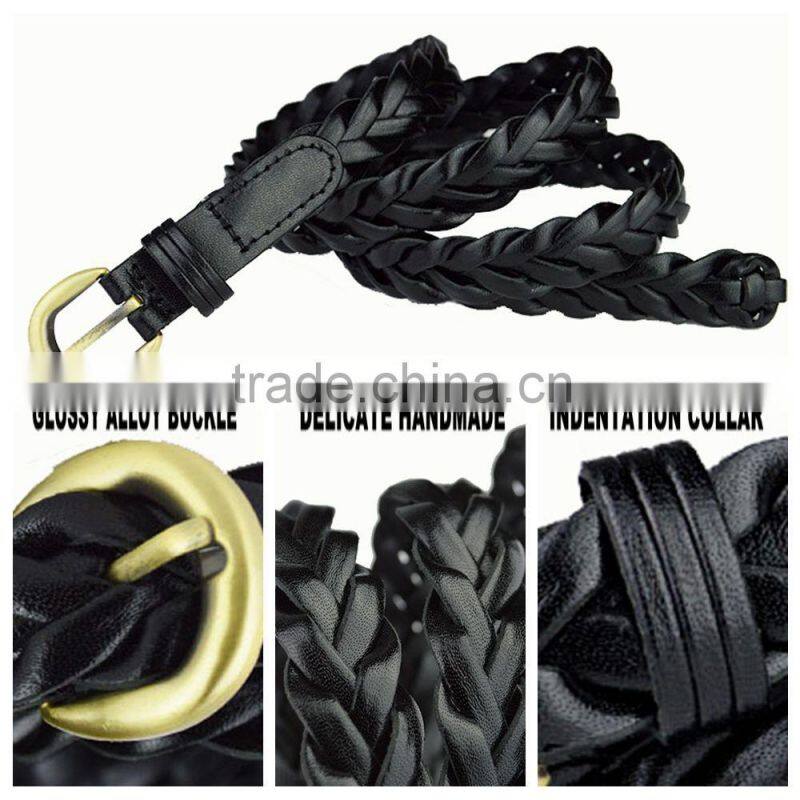 Drop Shipping 2cm Wide 100% Handmade Weave Belt For Girl