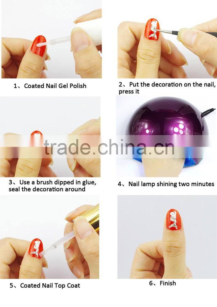 2016 new style sea series nail art 3d gold silver summer design nail art decoration: