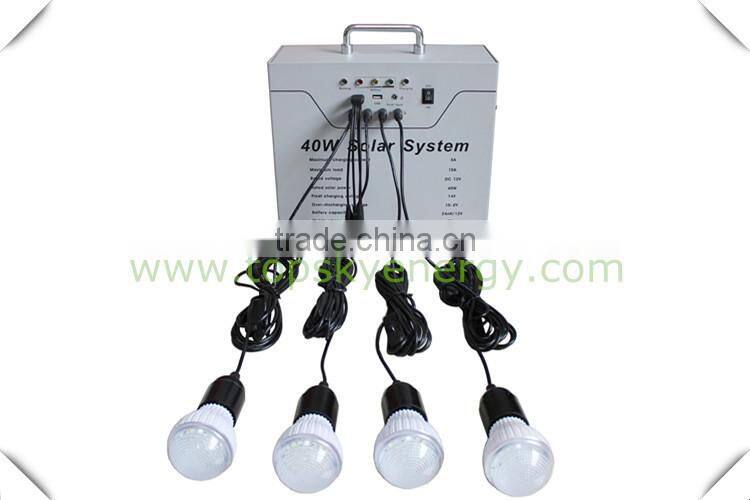 Solar power lingting system with 40W solar panel