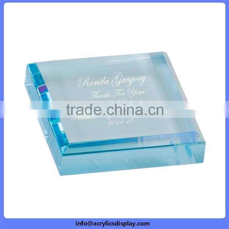 China factory price Best Selling acrylic paper weight with metal insert