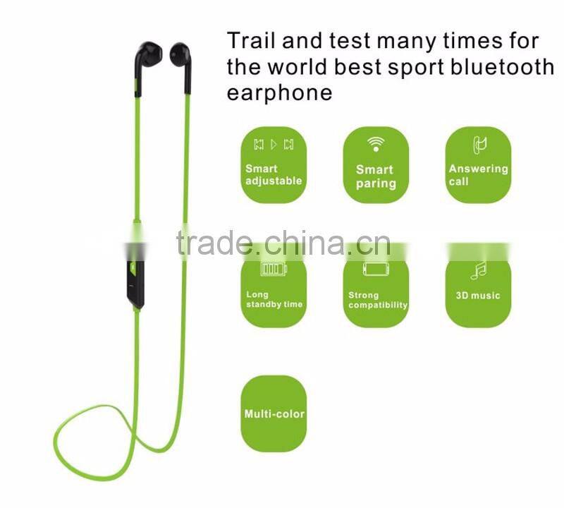 Best stylish sport bluetooth earphone V4.1 noise cancelling stereo wireless bluetooth headset for Iphone/ Xiaomi/ Huawei