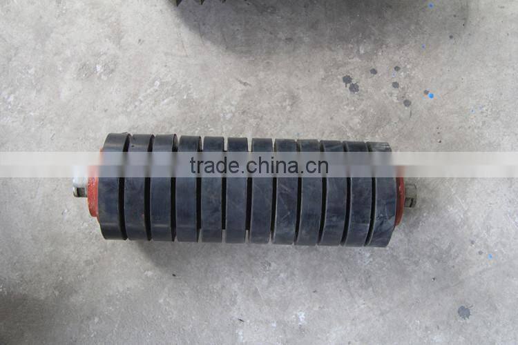 Industrial efficient rubber impact roller for belt conveyor equipment