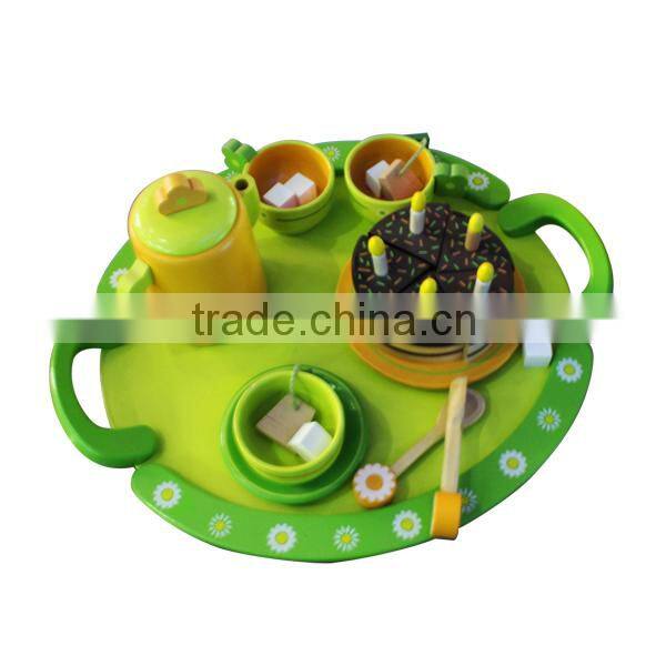 New kids wooden play tea set toy