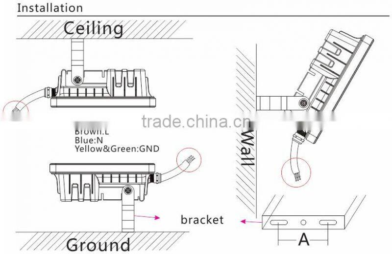 High quality 50w outdoor led tennis court flood lightswith bridgelux led chip