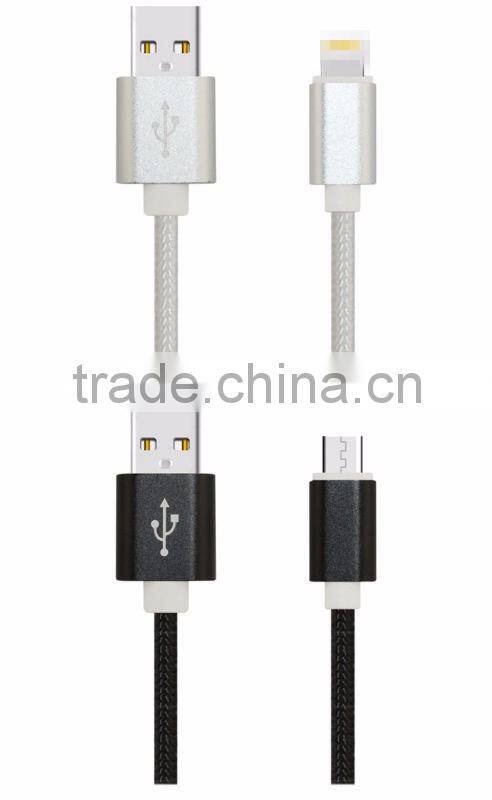 Top quality Mobile Phone USB Sync Data Cable 1m Nylon Data Line 2A Fast charge for Apple iPhones 5/5s/se/6/6s/6s plus/ipad mini