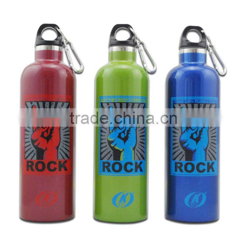 colorful stainless steel vacuum sports water bottle keep hot and cold
