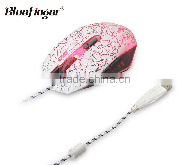 Factory price USB wired 2000DPI adjustable pink purple bule 7Key LED Backlit optical gaming mouse