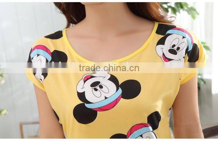 Lovely cultivate one's morality nightgown with short sleeves in summer