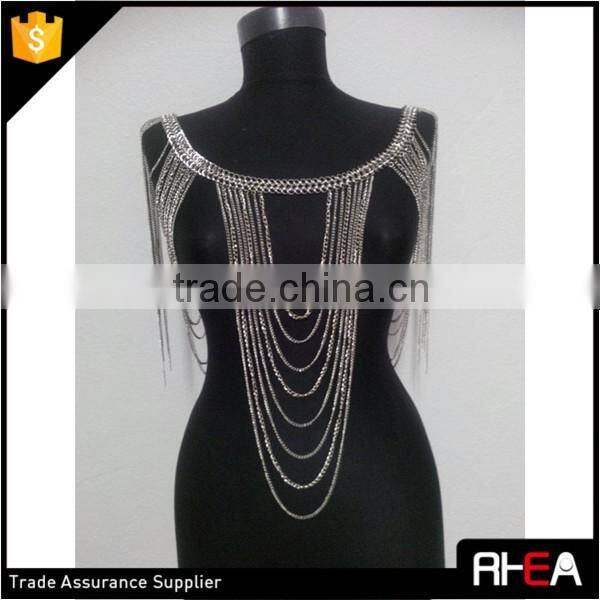 Silver Color Bib Tassel Body Chain