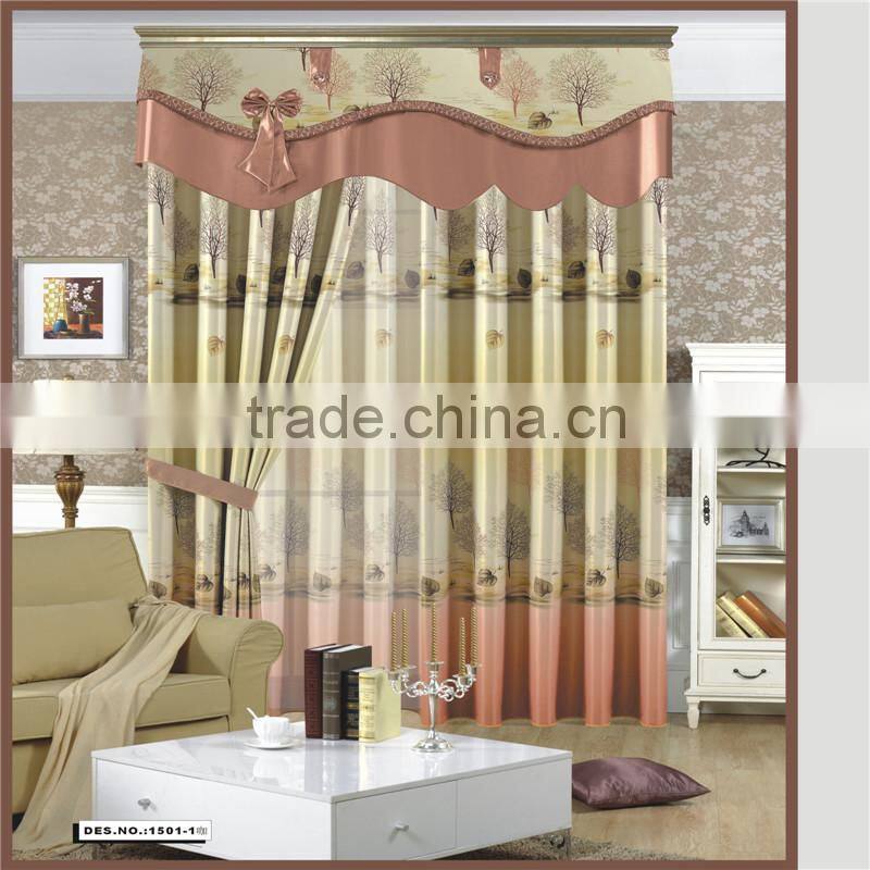 New polyester sheer curtain and print curtains blackout printed curtain fabric