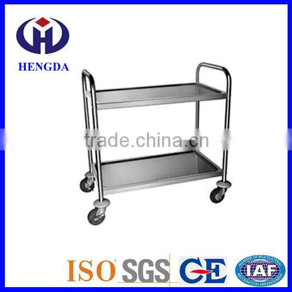 Kitchen Assembled Stainless Steel Two Tiers Dining Cart