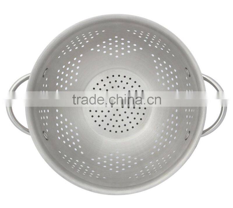 stainless steel rice colander with handle