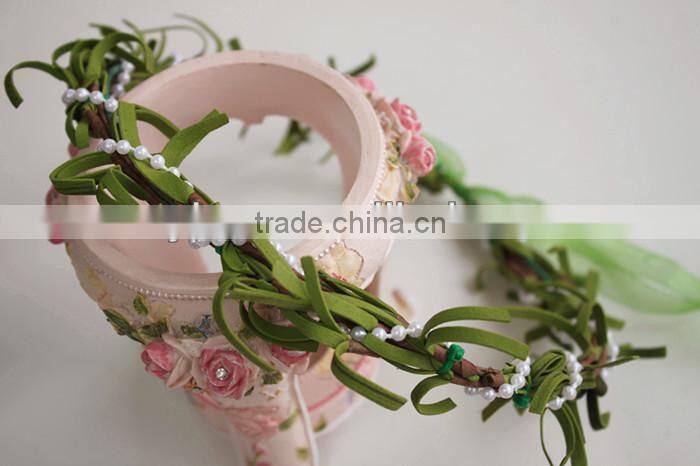 Fabulous hand-made girls flower head garlands for Wedding Prom Party And Christmas Decoration