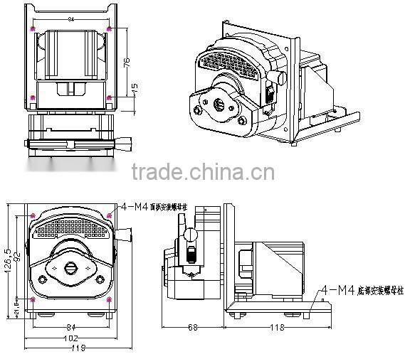 OEM peristaltic pump easy install support type 153Yx
