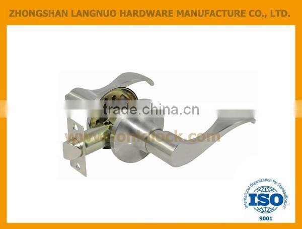 ANSI standard zinc alloy brass cylinder keyed satin nickel door lock