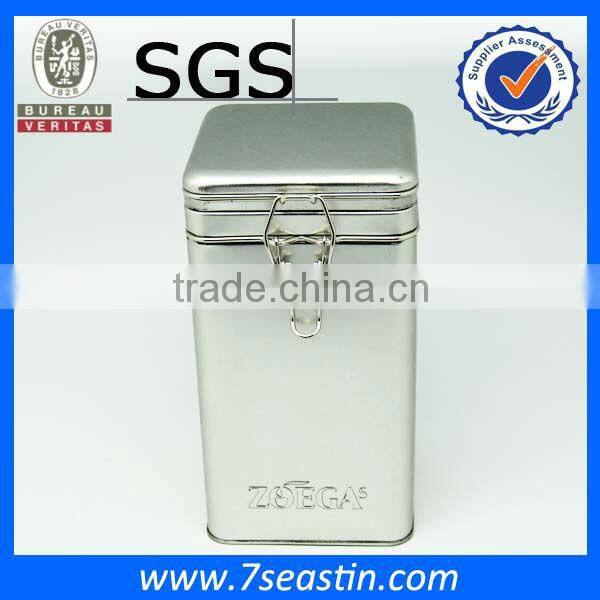 silver custom floral tea tin box