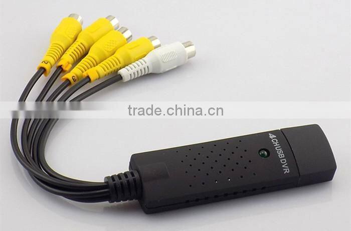 4CH USB 2.0 Video Capture Adapter DVR Card Easier Cap Card Audio AV Video Converter Capture Card Support Window XP/Vista/Win7