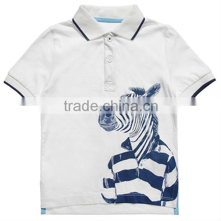 wholesale kids custom printed polo shirt of printed cute animal