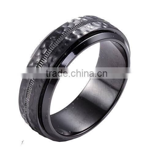 Distinctive black titanium ring