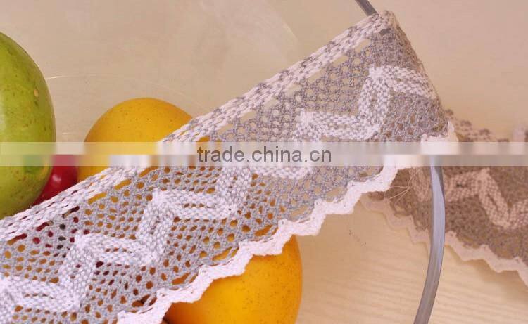6cm gray-white African Swiss Voile wallpaper Lace trimming c600403