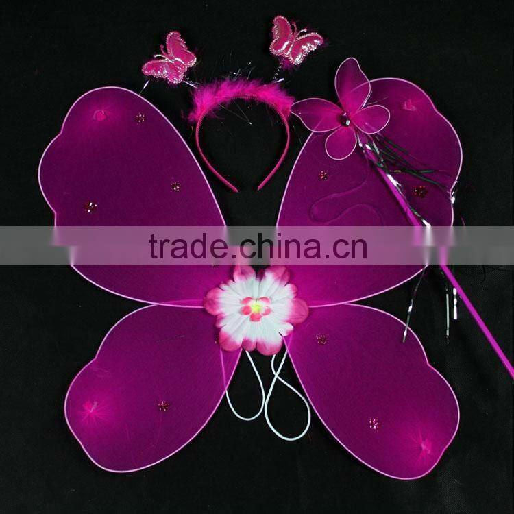 Wholesale Child Costume Accessories Fairy Wings & Halo Butterfly Girls Fairy Halloween Costume Wings , Free Shipping