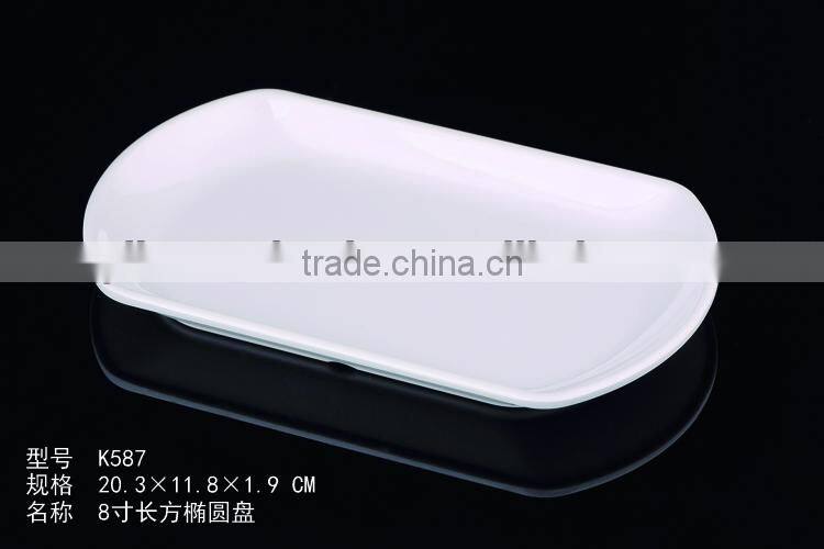 2015 hot selling manufacter wholeasle OEM colorful food Melamine oval rolling trays