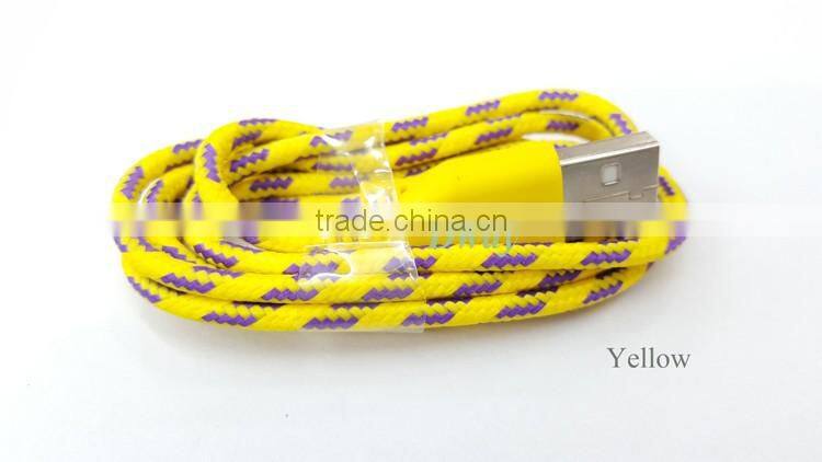 2016 High Quality Factory Price Braided Cable for iPhone 6 6s Charging Data Cable USB Cable
