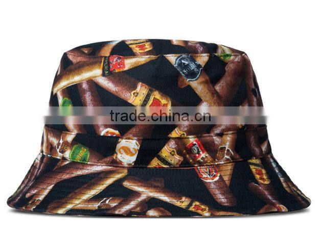 Fashion leaves print bucket hat allover
