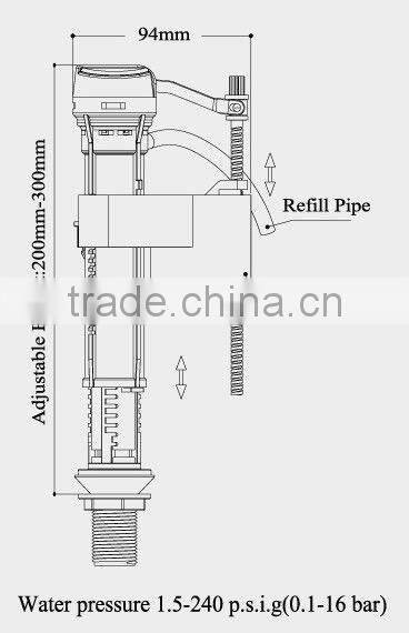 New style adjustable water tank fill valve --T1102